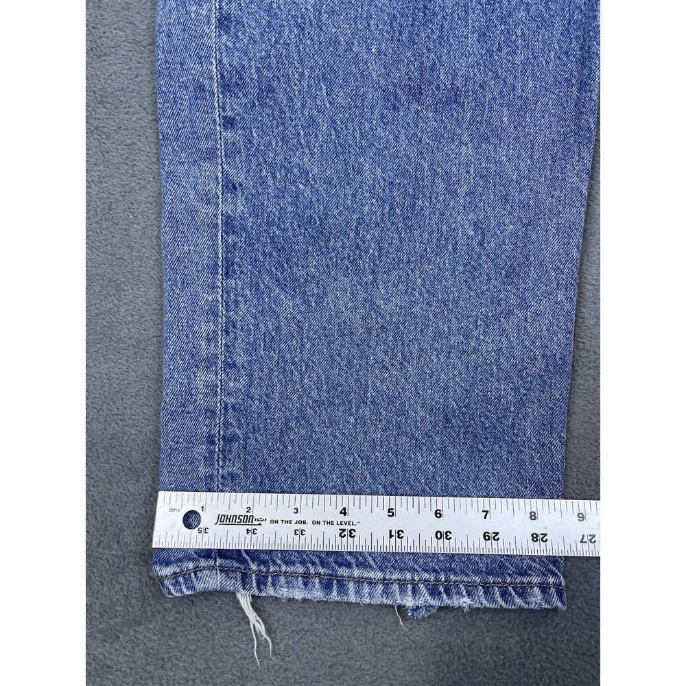 American Eagle Jeans Womens 12 Short Blue Light Wash High Rise Baggy Straight - Picture 6 of 10